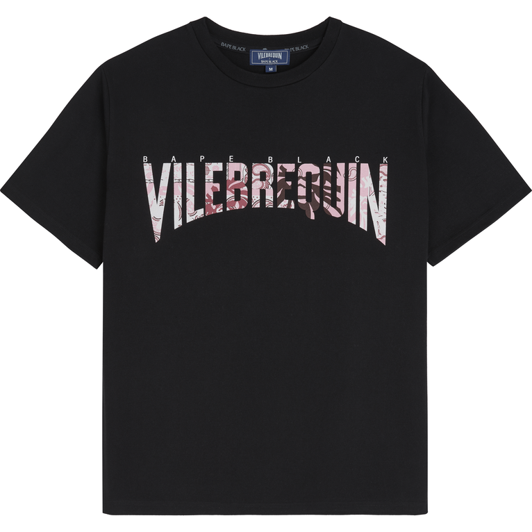 Vilebrequin X Bape® Black Bandana T-shirt Mit Logo-print Für Herren - Tape - Schwarz