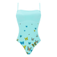 Bañador estilo bustier de una sola pieza con estampado Butterflies para mujer Laguna vista frontal