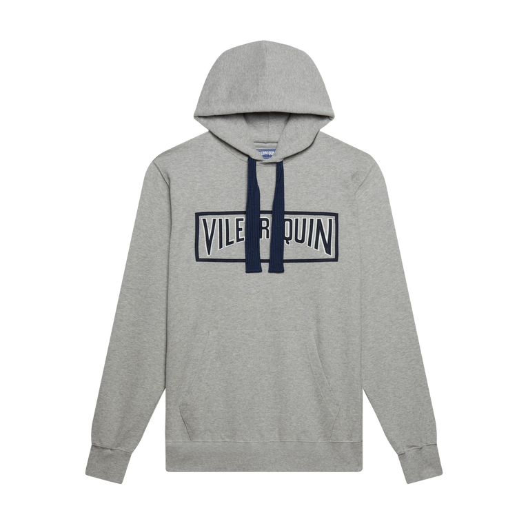 Men Cotton Hoodie Sweatshirt Solid - Martin - Grey - Size S - Vilebrequin