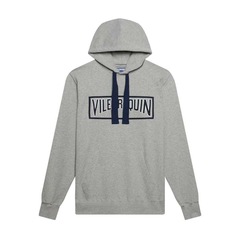 Men Cotton Hoodie Sweatshirt Solid - Sweater - Martin - Grey - Size XXL - Vilebrequin