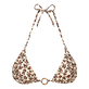 Top de bikini de triángulo con estampado Turtles Leopard para mujer Straw vista frontal