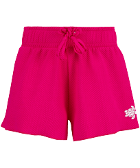 Kids Short Textured Solid Fuchsia front view