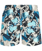 Men Swim Trunks Californian Pool Dogtown - Vilebrequin x Highsnobiety Blue note front view