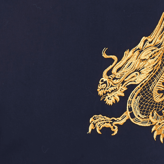 T-shirt uomo in cotone The year of the Dragon Blu marine stampe