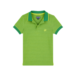 男童纯色棉质变色 Polo 衫 Chive 正面图