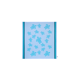 Toalla grande con estampado Ronde des Tortues Flax flower vista frontal