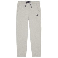 Joggers con tortuga bordada para niño Gris jaspeado vista frontal