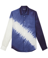 Camisa de lino con estampado Tie & Dye para hombre Earthenware vista frontal