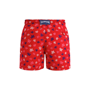 Men Swim Shorts Embroidered Ronde des Tortues - Limited Edition Poppy red 后视图