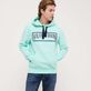 Solid Kapuzenpullover aus Baumwolle für Herren Lagune Details Ansicht 4