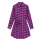 Women Cotton Shirt Dress Hypno Shell Navy front view