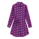 Mujer Autros Estampado - Vestido camisero de algodón con estampado Hypno Shell para mujer, Azul marino vista frontal