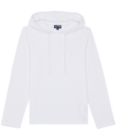Men Terry Long-sleeves Hooded T-shirt Bianco vista frontale