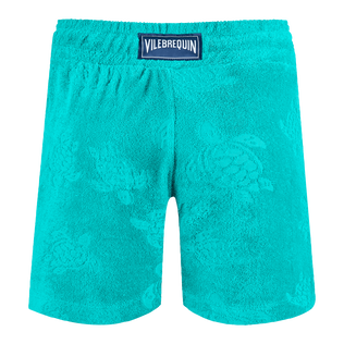 Kids Terry Bermuda Shorts Ronde des Tortues Tropezian green back view