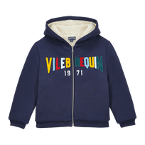 Boys Hooded Zip Sweatshirt Multicolor Vilebrequin Navy front view