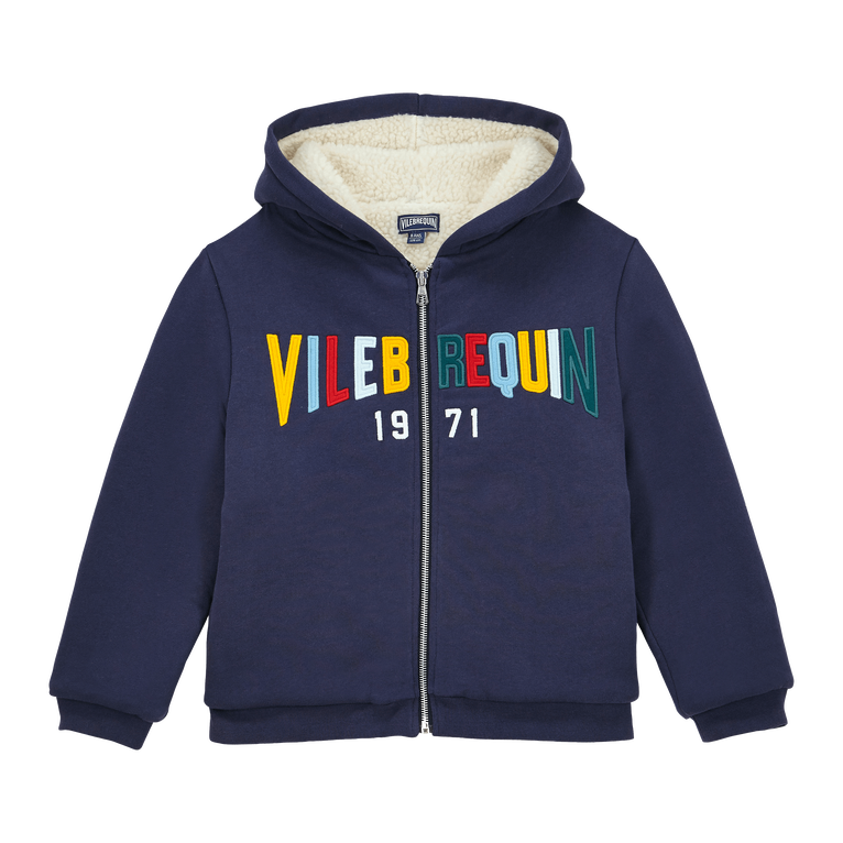 Boys Hooded Front Zip Sweatshirt Multicolor Vilebrequin - Gatty - Blue