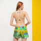 Pantalón corto de baño con estampado Jungle Rousseau para mujer Jengibre vista trasera desgastada