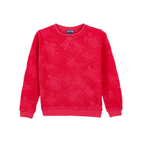 Sweatshirt col ras du cou Rondes des Tortues Groseille vue de face