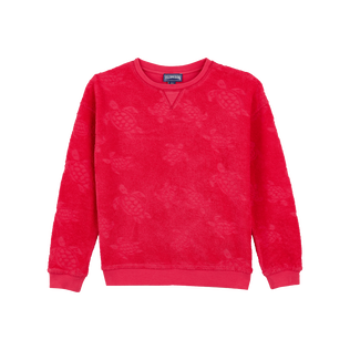 Sweatshirt col ras du cou Rondes des Tortues Groseille vue de face