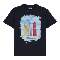 Surf's Up Baumwoll-T-Shirt für Herren Marineblau Vorderansicht