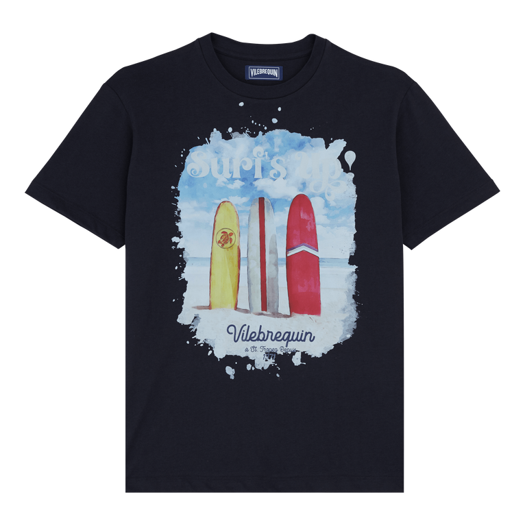 Men Cotton T-shirt Surf's Up - Tee Shirt - Portisol - Blue - Size XXL - Vilebrequin