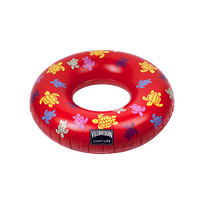 Inflatable Pool Ring Ronde des Tortues - VILEBREQUIN X SUNNYLIFE Poppy red front view