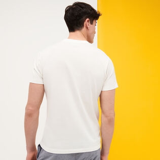 T-shirt en coton homme Vilebrequin Palms Off-white vue portée de dos