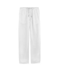 Pantalón de lino liso para hombre Blanco vista frontal