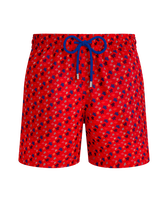 Men Swim Shorts Ultra-Light and Packable Micro Ronde Des Tortues Rainbow Poppy red front view