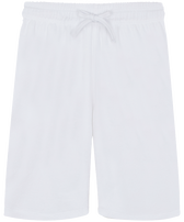 Bermuda unisex in spugna tinta unita Bianco vista frontale