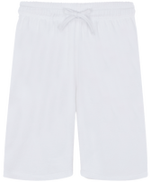 中性纯色毛圈布百慕大短裤 White 正面图