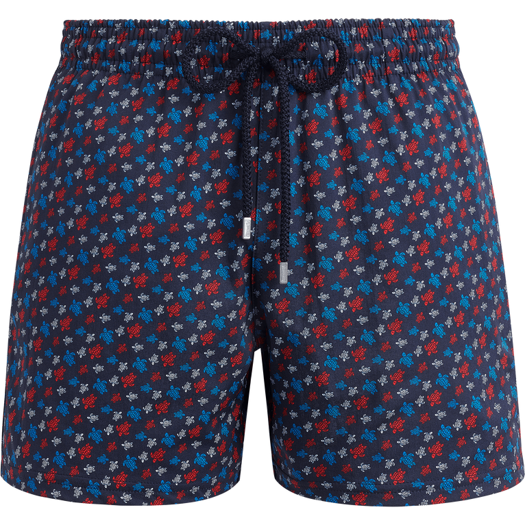 Men Stretch Swim Shorts Micro Ronde Des Tortues Rainbow - Moorise - Blue