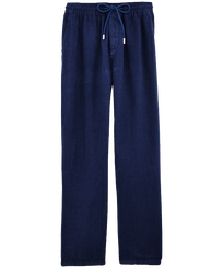 Hombre Autros Liso - Men Linen Pants Solid, Azul marino vista frontal