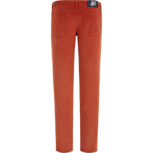 Pantalón recto de terciopelo con cinco bolsillos para hombre Rust vista trasera