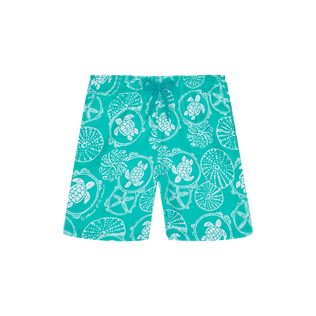 Boys Swim Shorts Oursins Bicolores Disco green front view