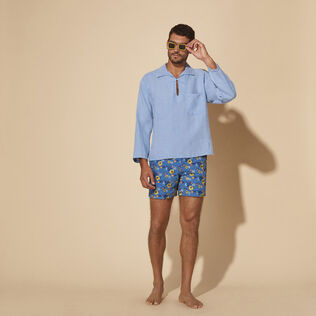 Men Swim Trunks Embroidered Flowers and Shells - Limited Edition Multicolor details view 1