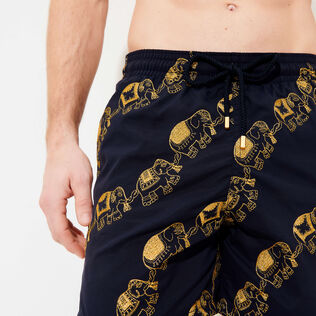 Men Swim Trunks Embroidered Elephant Dance - Limited Edition Navy details view 1