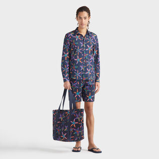 Disco Stars Unisex-Hemd aus Bio-Baumwolle Marineblau Details Ansicht 1