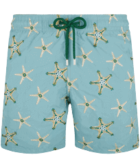 Maillot de bain brodé homme Starfish Dance - Édition Limitée Mineral blue vue de face