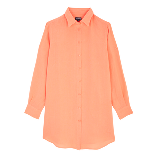 Women Linen Shirt Dress Solid Candy front view