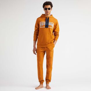 Men Jogger Cotton Pants Solid Caramel details view 1