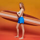 Women Triangle Printed - Women Triangle Bikini Top Palms & Stripes - Vilebrequin x The Beach Boys, White details view 1