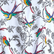 Women Viscose Playsuit Rainbow Birds White 