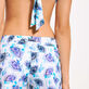 Shorty de bain femme ceinture plate Flash Flowers Purple blue vue de détail 3