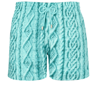 Pantaloncini mare uomo elasticizzati in maglia aran Thalassa vista frontale