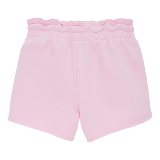 Girls Cotton Shorts Solid Marshmallow back view