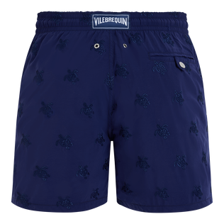 Men Swim Trunks Embroidered Micro Ronde des Tortues Diagonale - Limited Edition Midnight back view