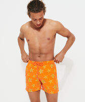 Men Swim Trunks Embroidered Starfish Dance - Limited Edition Tango front worn view