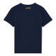 Men Others Embroidered - Men Cotton T-Shirt Embroidered The year of the Rabbit, Navy back view