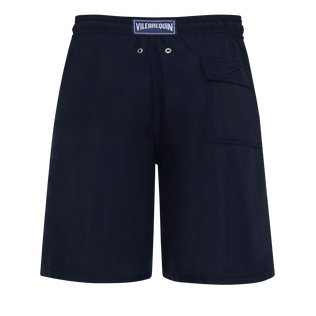 Maillot de bain long homme uni Bleu marine vue de dos